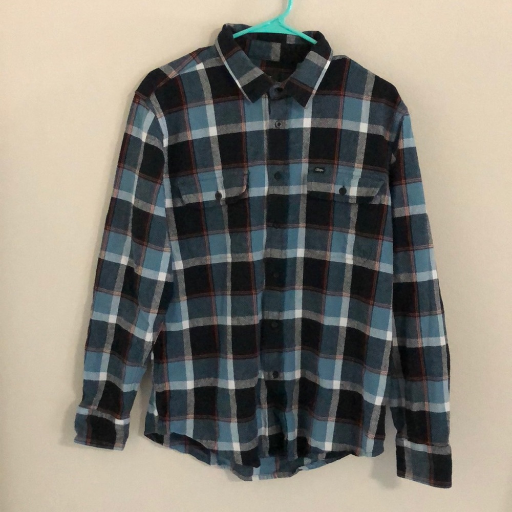 Blue Obey Flannel Button Up